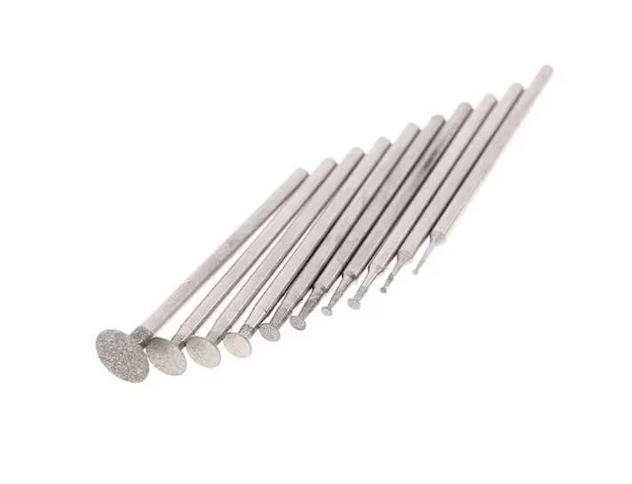 10 алмазных ультратонких фрез T-образной формы, на гравер, Dremel