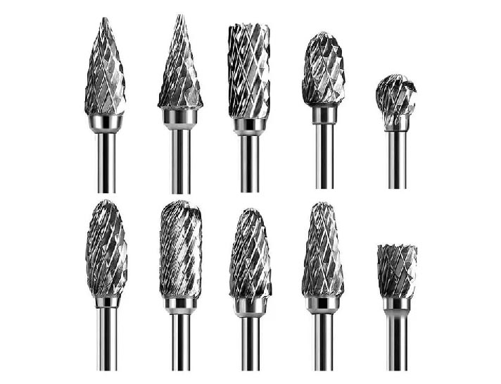 Набор из 10 твердосплавных фрез по металлу из вольфрамовой стали