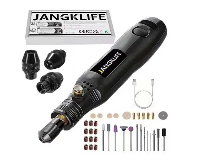 jangklife hj 102 акумуляторний гравер з насадками та кулачковим патроном